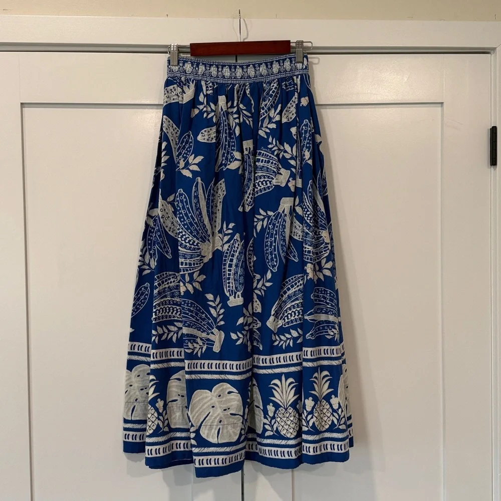 Farm Rio Brazil Line Blue Banana Skirt - Picture 4 of 5
